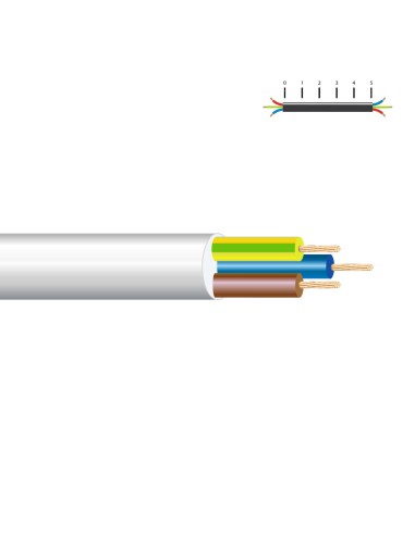 Manguera tubular vv-k06/1kv 3 g 2,50 mm², blanca euro/m
