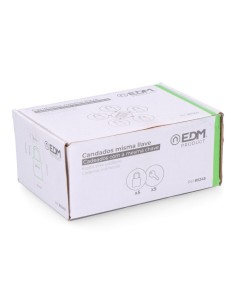 Pack 5 candados de latón arco normal 5 llaves iguales 40 mm 2