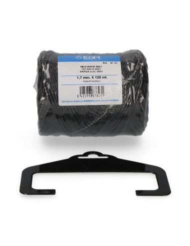 Cordel rafia negro 600/1 calibre 1,7 mm x 120 m