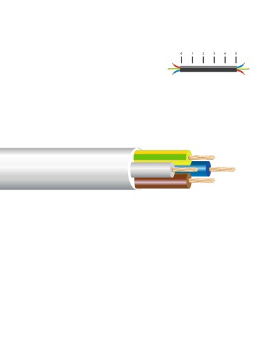 Manguera tubular vv-k06/1kv 4 g 1,50 mm², blanca euro/m
