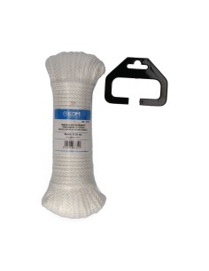 Cuerda trenzada nylon blanco granate, calibre 6 mm x 25 m