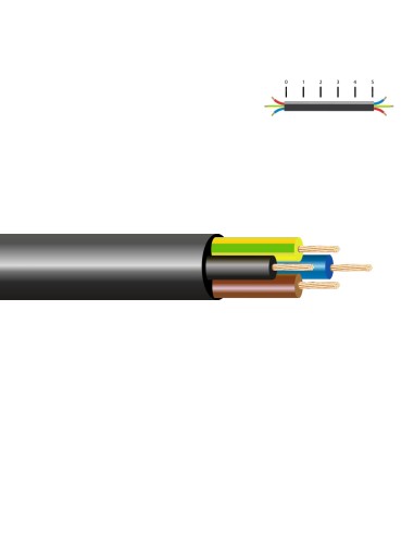 Manguera tubular vv-k06/1kv 4 g 1,50 mm², negra euro/m