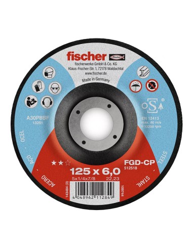 Disco fgd-cp ø125x6x22,23 carbon desbaste 512518 fischer