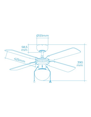 Ventilador de techo modelo caribe. color...