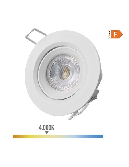 Downlight led empotrable redondo 5 w 4000 k luz dia color blanco ø9 cm