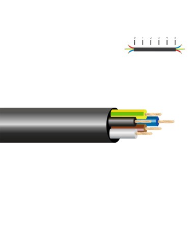 Manguera tubular h05vv-f 6 g 1,00 mm² negra euro/m