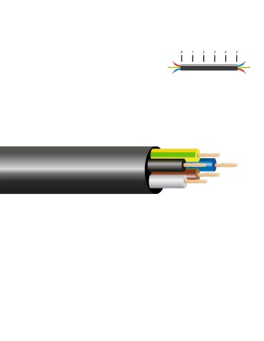 Manguera tubular h05vv-f 7 g 1,00 mm² negra euro/m