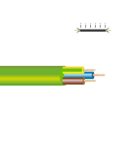 Manguera h05z1z1-f 3 g 1,00 mm², 100 m verde euro/m
