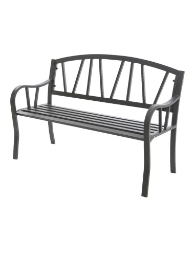 Banco de hierro color antracita para exterior 123 x 53 x 86 cm