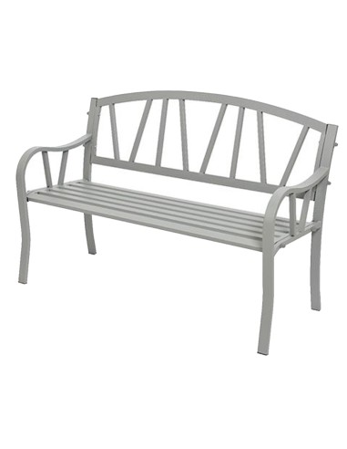 Banco de hierro color gris para exterior 123 x 53 x 86 cm