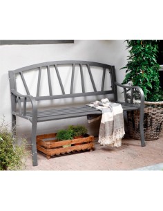 Banco de hierro color gris para exterior 123 x 53 x 86 cm 2