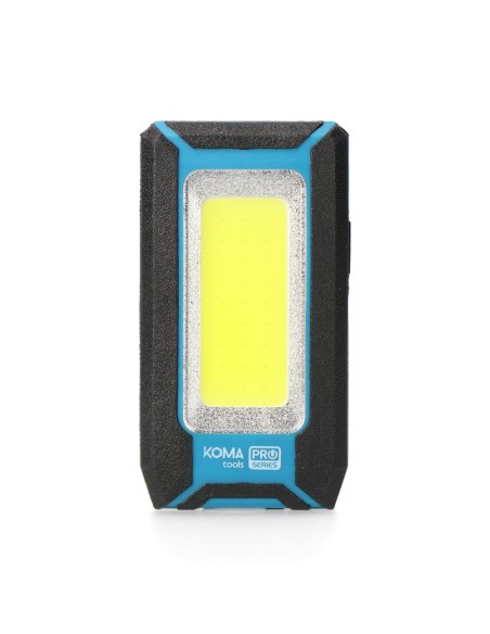 Linterna led cob 8w 500lm profesional. recargable con usb. con gancho + iman funcion power bank. incluye cable de carga. kom ...