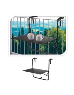 Mesa plegable para balcón color negro 60 x 43 cm 2