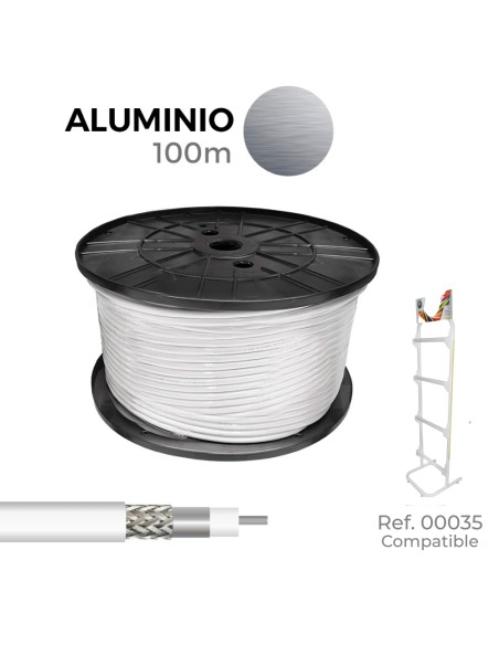 Cable coaxial apantallado rg6 aluminio euro/m