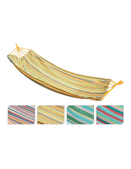 Hamaca de algodón y poliéster 200 x 100 cm, colores surtidos