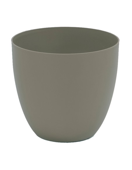 Maceta de inyeccion modelo cuenco ø18cm color taupe