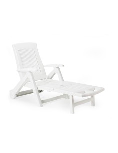 Tumbona plegable ipae pro color blanco con ruedas 72 x 195 x 101 cm