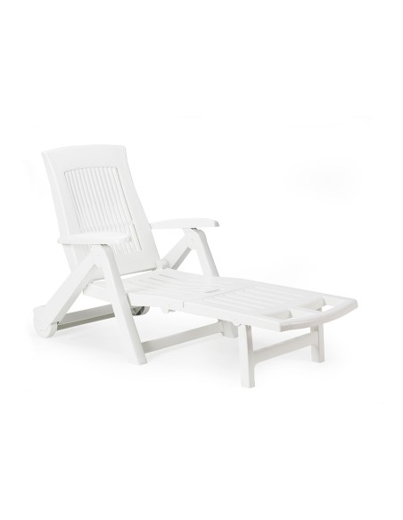 Tumbona plegable ipae pro color blanco con ruedas 72 x 195 x 101 cm
