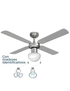Ventilador de techo modelo caribe. color cromado. potencia: 50w aspas: ø102 cm edm 2