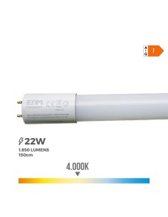 Tubo led t8 22 w 2400 lm 4000 k luz dia (eq.58w) ø2,6 x 150 cm