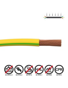 Cablecillo h07z1-k 1,50 mm² bicolor euro/m
