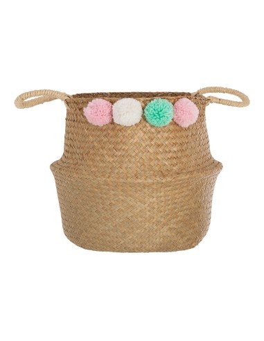 Cesta infantil pongotodo modelo pompones medidas: 34x28x34cm