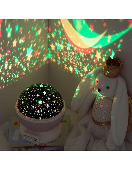 Luz nocturna decorativa led proyeccion estrellas