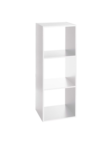 Estanteria madera para 3 cajas organizadoras blanco 100,5 x 34,4 x 32 cm
