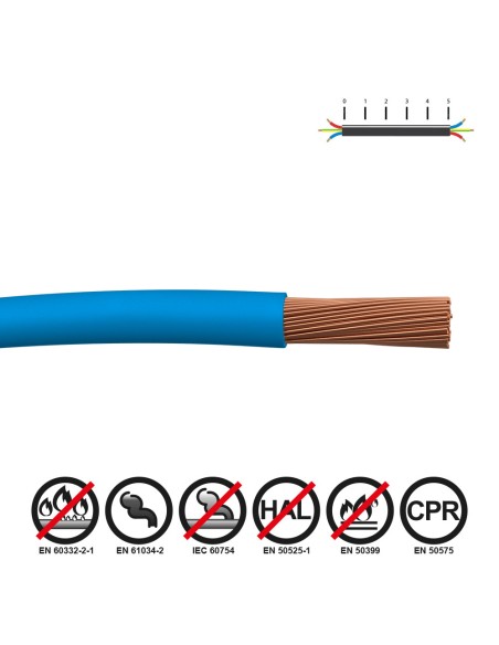 Cablecillo h07z1-k 4,00 mm² azul euro/m
