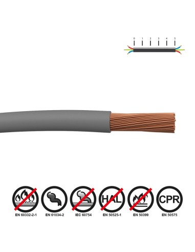 Cablecillo h07z1-k 4,00 mm² gris euro/m