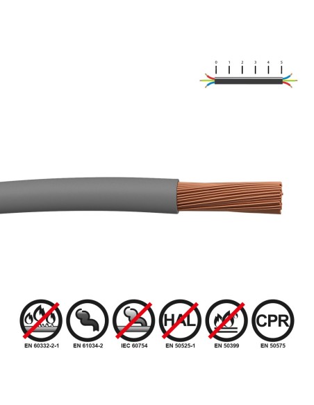 Cablecillo h07z1-k 4,00 mm² gris euro/m