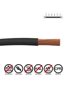 Cablecillo h07z1-k 4,00 mm² negro euro/m