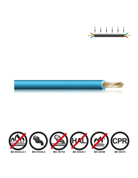 Cablecillo h07z1-k 6,00 mm² azul euro/m