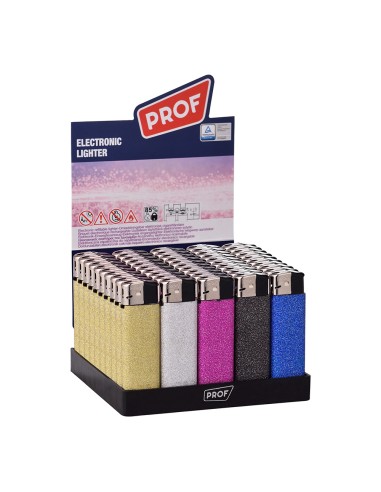 Encendedor modelo glitter recargable colores...