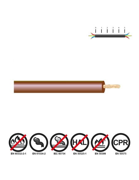 Cablecillo h07z1-k 6,00 mm² marrón euro/m