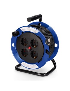 Enrollacables 15 m 3 g 1,50 mm² 4 tomas bipolares con t/tl profesional con protector termico