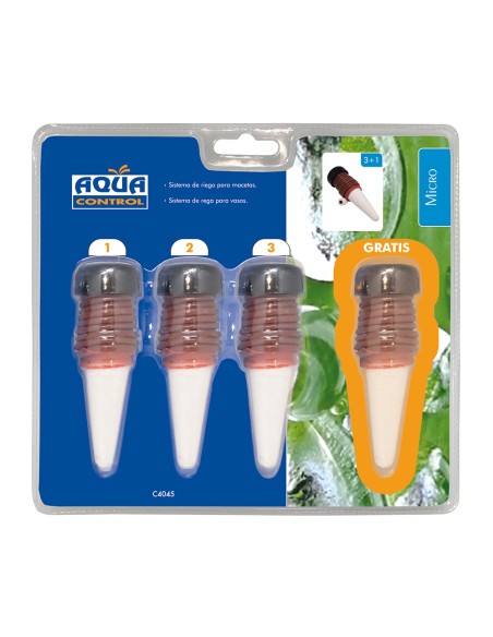 Sistema de riego aquac para macetas 3+1 conos 7 cl/dia blue bird