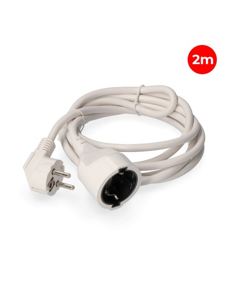 Prolongador con 1 toma 2p+t, 16a 250v~ 2 m de cable h05vv-f 3g1,5mm², blanco