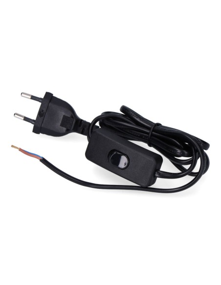 Conexion con interruptor 3a 1,5m 2x0,75mm manguera plana negra edm