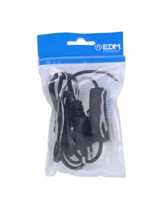 Conexion con interruptor 3a 1,5m 2x0,75mm manguera plana negra edm 2