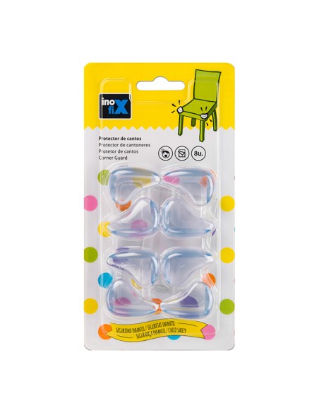 Protector cantos transparente 5001-0-001 (blister 8 unid.) inofix