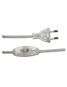 Conexion con interruptor 3a 1,5m 2x0,75mm manguera plana transparente edm