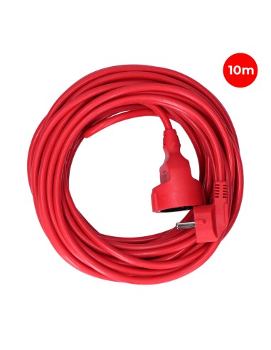 Prolongador con 1 toma 2p+t, 16a 250v~ 10 m de cable h05vv-f 3g1,5mm², rojo