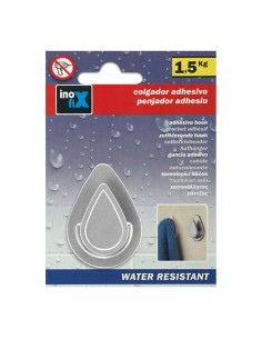 Colgador resistente al agua modelo gota cromo (blister) 2