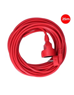 Prolongador con 1 toma 2p+t, 16a 250v~ 25 m de cable h05vv-f 3g1,5mm², rojo