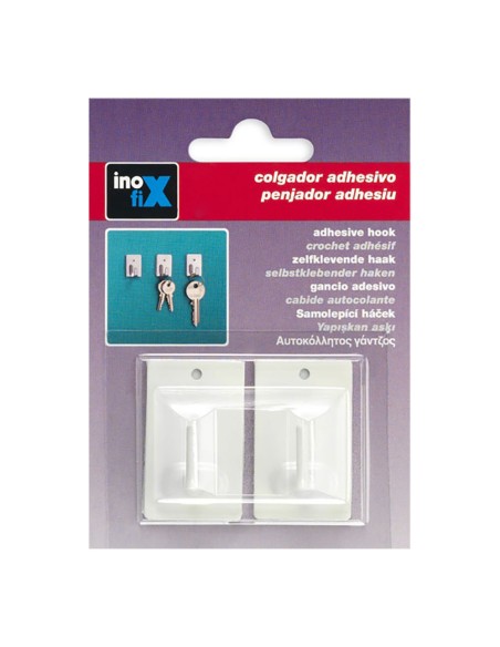 Colgador adhesivo blanco 2040-2-000 (blister 2 unid.) inofix