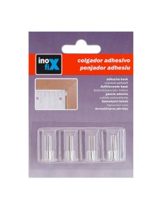 Colgador adhesivo visillos transparente 2042-0-000 (blister 4 unid.) inofix 2