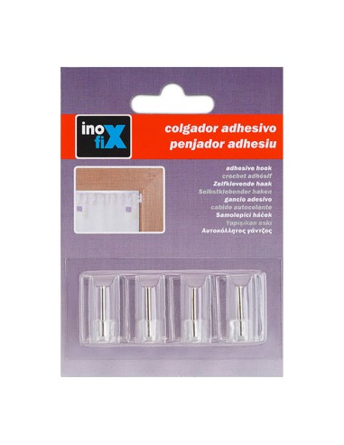 Colgador adhesivo visillos transparente...