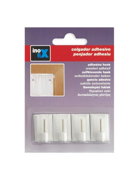 Colgador adhesivo visillos blanco 2042-2-000 (blister 4 unid.) inofix