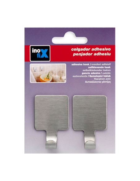 Colgador adhesivo gancho acero 2077-1-000 (blister 2 unid.) inofix